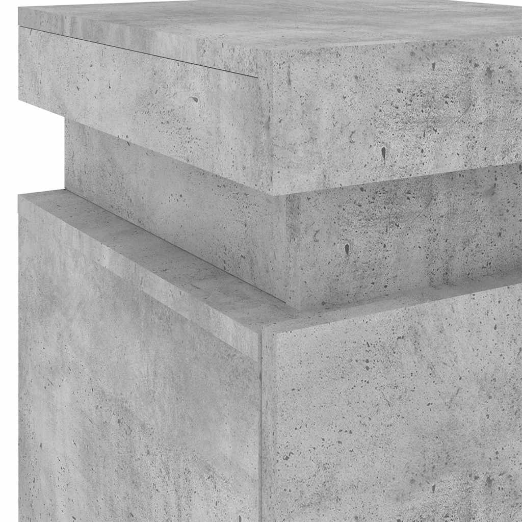 Κομοδίνα με Φώτα LED 2 τεμ. Γκρι Σκυροδέματος 35 x 39 x 55 εκ. - Pakobazaar