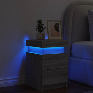 Κομοδίνο με Φώτα LED Γκρι Sonoma 35 x 39 x 55 εκ. - Pakobazaar
