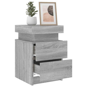 Κομοδίνο με Φώτα LED Γκρι Sonoma 35 x 39 x 55 εκ. - Pakobazaar