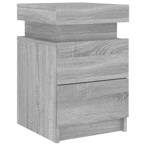 Κομοδίνο με Φώτα LED Γκρι Sonoma 35 x 39 x 55 εκ. - Pakobazaar