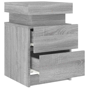 Κομοδίνο με Φώτα LED Γκρι Sonoma 35 x 39 x 55 εκ. - Pakobazaar