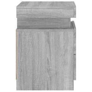 Κομοδίνο με Φώτα LED Γκρι Sonoma 35 x 39 x 55 εκ. - Pakobazaar