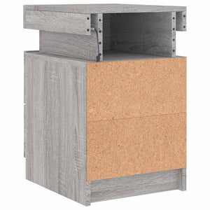 Κομοδίνο με Φώτα LED Γκρι Sonoma 35 x 39 x 55 εκ. - Pakobazaar