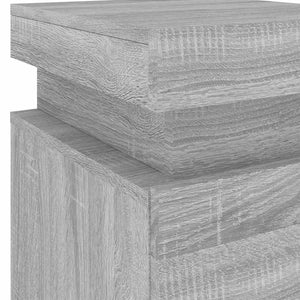 Κομοδίνο με Φώτα LED Γκρι Sonoma 35 x 39 x 55 εκ. - Pakobazaar
