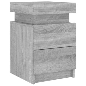 Κομοδίνα με Φώτα LED 2 Τεμ. Γκρι Sonoma 35 x 39 x 55 εκ. - Pakobazaar