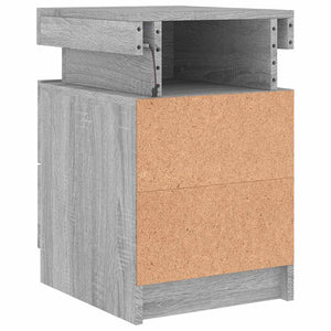 Κομοδίνα με Φώτα LED 2 Τεμ. Γκρι Sonoma 35 x 39 x 55 εκ. - Pakobazaar