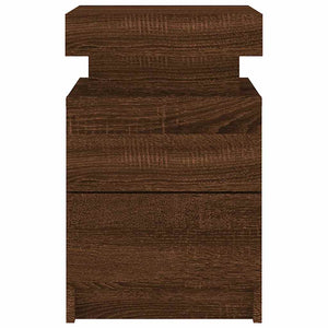 Κομοδίνο με Φώτα LED Καφέ Δρυς 35 x 39 x 55 εκ. - Pakobazaar