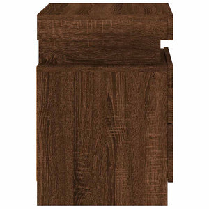 Κομοδίνο με Φώτα LED Καφέ Δρυς 35 x 39 x 55 εκ. - Pakobazaar