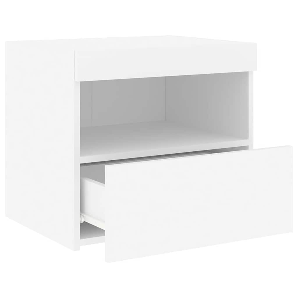 Κομοδίνο με Φώτα LED Λευκό 50 x 40 x 45 εκ. - Pakobazaar