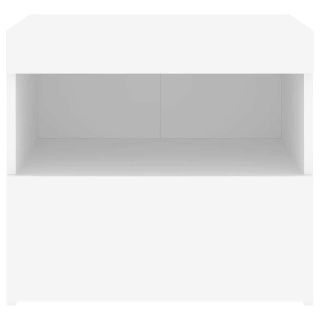 Κομοδίνο με Φώτα LED Λευκό 50 x 40 x 45 εκ. - Pakobazaar