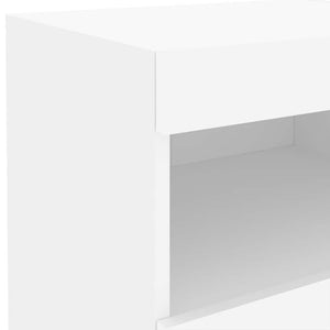 Κομοδίνα με Φώτα LED 2 τεμ. Λευκά 50 x 40 x 45 εκ. - Pakobazaar