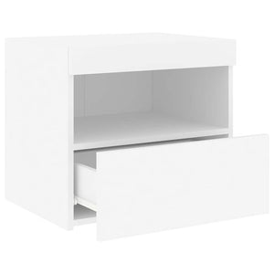 Κομοδίνα με Φώτα LED 2 τεμ. Λευκά 50 x 40 x 45 εκ. - Pakobazaar