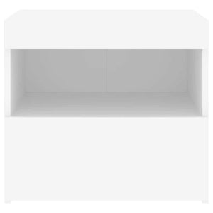 Κομοδίνα με Φώτα LED 2 τεμ. Λευκά 50 x 40 x 45 εκ. - Pakobazaar