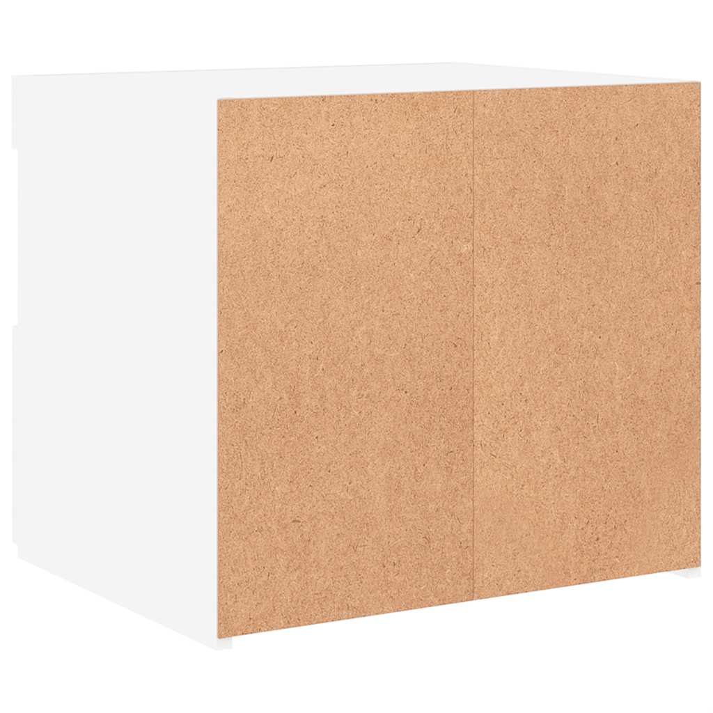 Κομοδίνα με Φώτα LED 2 τεμ. Λευκά 50 x 40 x 45 εκ. - Pakobazaar