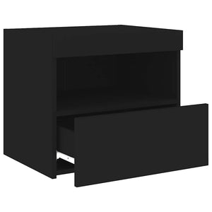 Κομοδίνο με Φώτα LED Μαύρο 50 x 40 x 45 εκ. - Pakobazaar