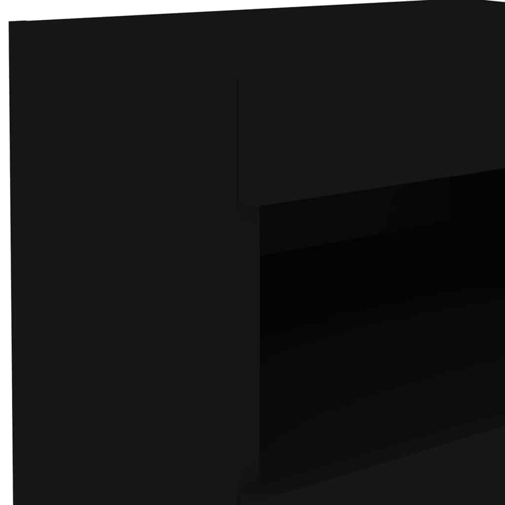 Κομοδίνα με Φώτα LED 2 τεμ. Μαύρα 50 x 40 x 45 εκ. - Pakobazaar