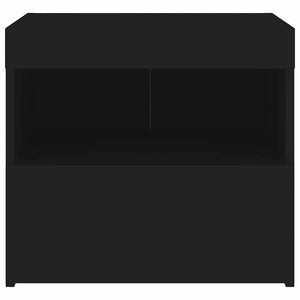 Κομοδίνα με Φώτα LED 2 τεμ. Μαύρα 50 x 40 x 45 εκ. - Pakobazaar