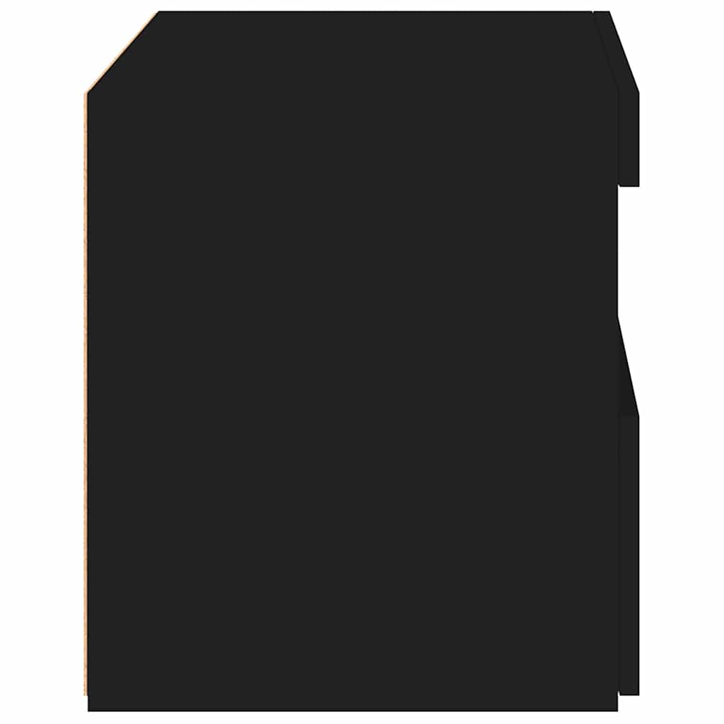 Κομοδίνα με Φώτα LED 2 τεμ. Μαύρα 50 x 40 x 45 εκ. - Pakobazaar