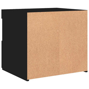 Κομοδίνα με Φώτα LED 2 τεμ. Μαύρα 50 x 40 x 45 εκ. - Pakobazaar