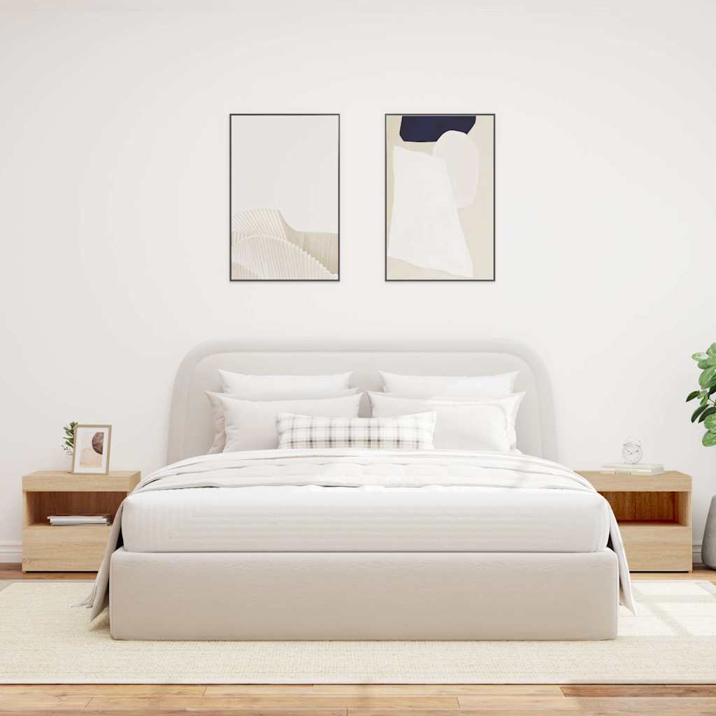 Κομοδίνα με Φώτα LED 2 τεμ. Sonoma Δρυς 50x40x45 εκ. - Pakobazaar