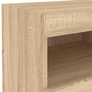 Κομοδίνα με Φώτα LED 2 τεμ. Sonoma Δρυς 50x40x45 εκ. - Pakobazaar