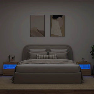Κομοδίνα με Φώτα LED 2 τεμ. Sonoma Δρυς 50x40x45 εκ. - Pakobazaar