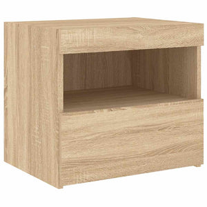Κομοδίνα με Φώτα LED 2 τεμ. Sonoma Δρυς 50x40x45 εκ. - Pakobazaar