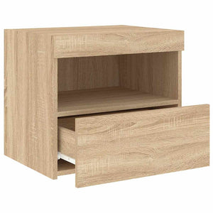 Κομοδίνα με Φώτα LED 2 τεμ. Sonoma Δρυς 50x40x45 εκ. - Pakobazaar
