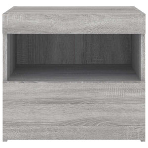 Κομοδίνο με Φώτα LED Γκρι Sonoma 50x40x45 εκ. - Pakobazaar