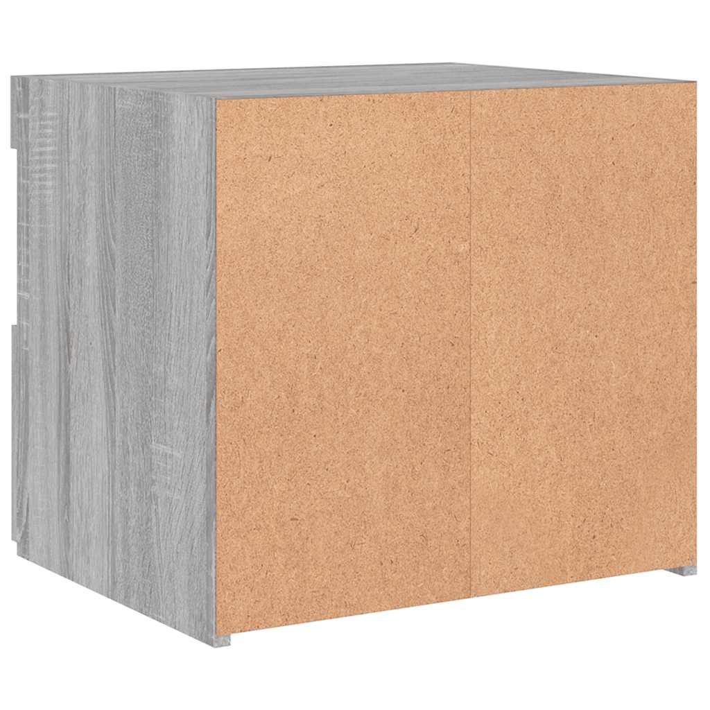 Κομοδίνο με Φώτα LED Γκρι Sonoma 50x40x45 εκ. - Pakobazaar