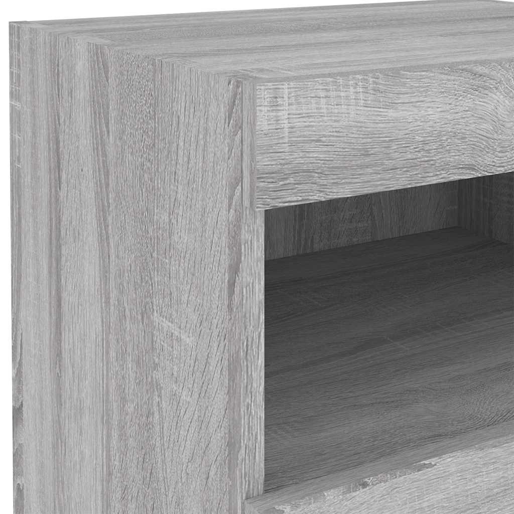 Κομοδίνο με Φώτα LED Γκρι Sonoma 50x40x45 εκ. - Pakobazaar
