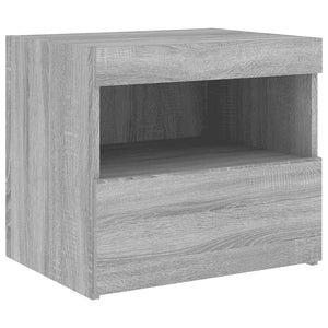 Κομοδίνα με Φώτα LED 2 τεμ. Γκρι Sonoma 50x40x45 εκ. - Pakobazaar