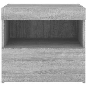 Κομοδίνα με Φώτα LED 2 τεμ. Γκρι Sonoma 50x40x45 εκ. - Pakobazaar
