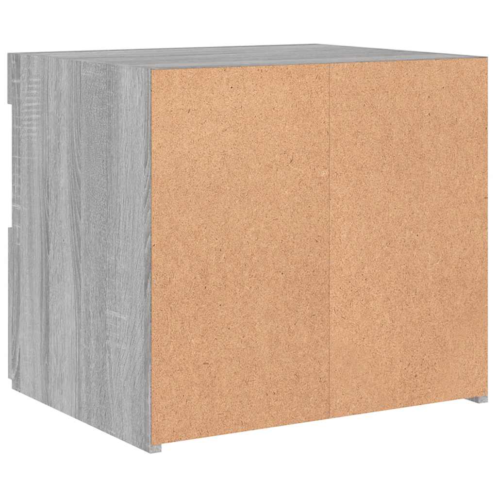 Κομοδίνα με Φώτα LED 2 τεμ. Γκρι Sonoma 50x40x45 εκ. - Pakobazaar