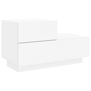 Κομοδίνο με Φώτα LED Λευκό 70 x 36 x 40,5 εκ. - Pakobazaar
