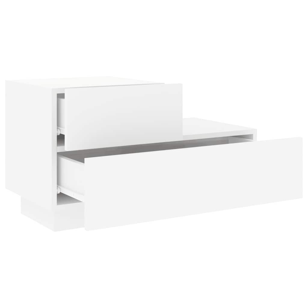 Κομοδίνο με Φώτα LED Λευκό 70 x 36 x 40,5 εκ. - Pakobazaar