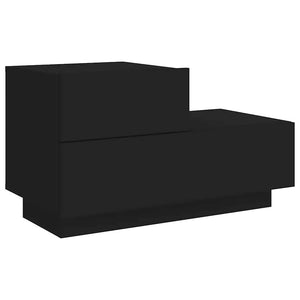 Κομοδίνο με Φώτα LED Μαύρο 70 x 36 x 40,5 εκ. - Pakobazaar