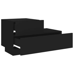 Κομοδίνο με Φώτα LED Μαύρο 70 x 36 x 40,5 εκ. - Pakobazaar