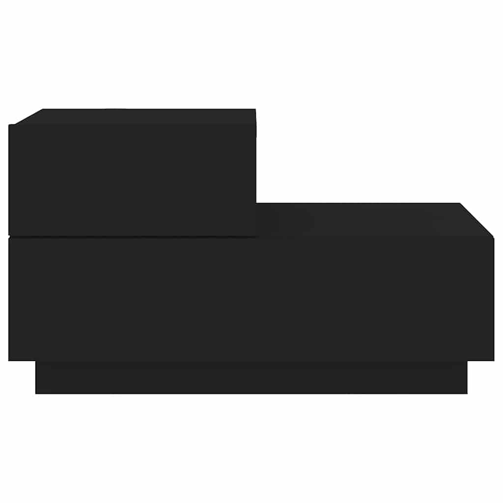 Κομοδίνο με Φώτα LED Μαύρο 70 x 36 x 40,5 εκ. - Pakobazaar