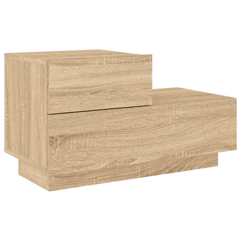 Κομοδίνο με Φώτα LED Sonoma Δρυς 70 x 36 x 40,5 εκ. - Pakobazaar