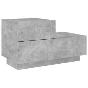 Κομοδίνο με Φώτα LED Γκρι Σκυροδέματος 70 x 36 x 40,5 εκ. - Pakobazaar