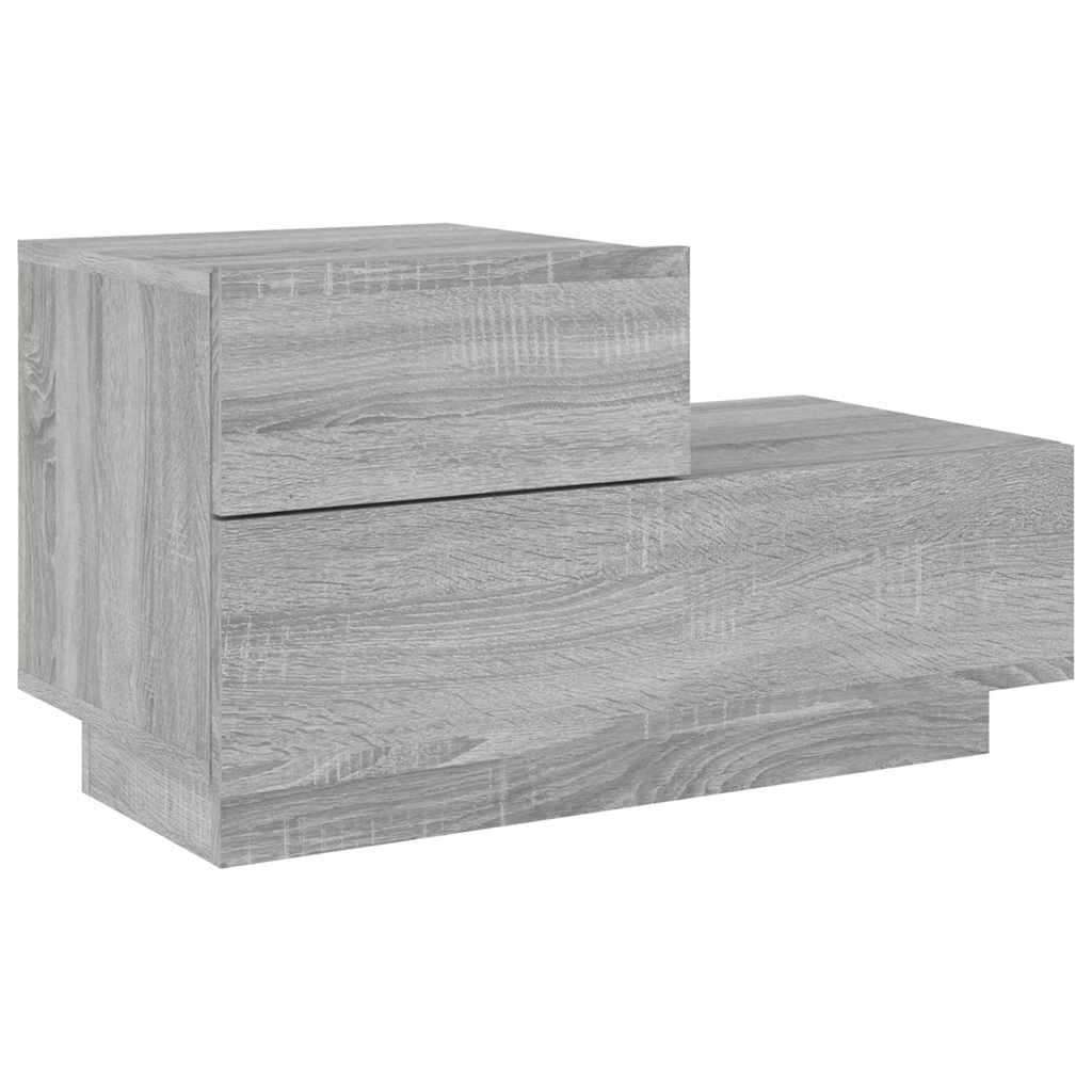Κομοδίνο με Φώτα LED Γκρι Sonoma 70 x 36 x 40,5 εκ. - Pakobazaar