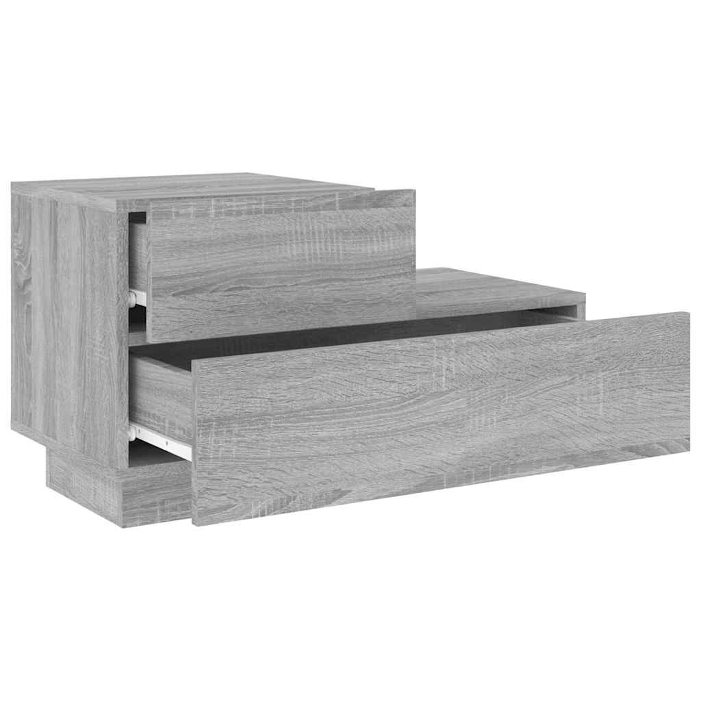 Κομοδίνο με Φώτα LED Γκρι Sonoma 70 x 36 x 40,5 εκ. - Pakobazaar