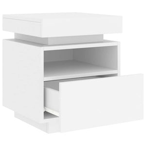 Κομοδίνο με Φώτα LED Λευκό 40 x 39 x 48,5 εκ. - Pakobazaar
