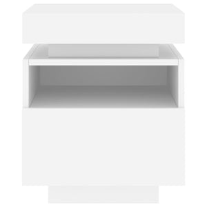 Κομοδίνο με Φώτα LED Λευκό 40 x 39 x 48,5 εκ. - Pakobazaar