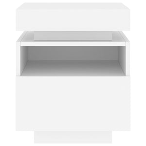 Κομοδίνα με Φώτα LED 2 τεμ. Λευκά 40 x 39 x 48,5 εκ. - Pakobazaar
