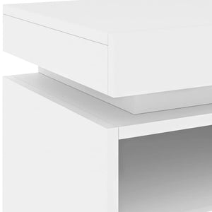 Κομοδίνα με Φώτα LED 2 τεμ. Λευκά 40 x 39 x 48,5 εκ. - Pakobazaar