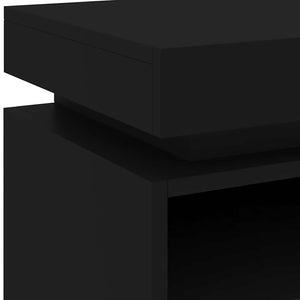 Κομοδίνα με Φώτα LED 2 τεμ. Μαύρα 40x39x48,5 εκ. - Pakobazaar