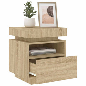 Κομοδίνο με Φώτα LED Sonoma Δρυς 40 x 39 x 48,5 εκ. - Pakobazaar