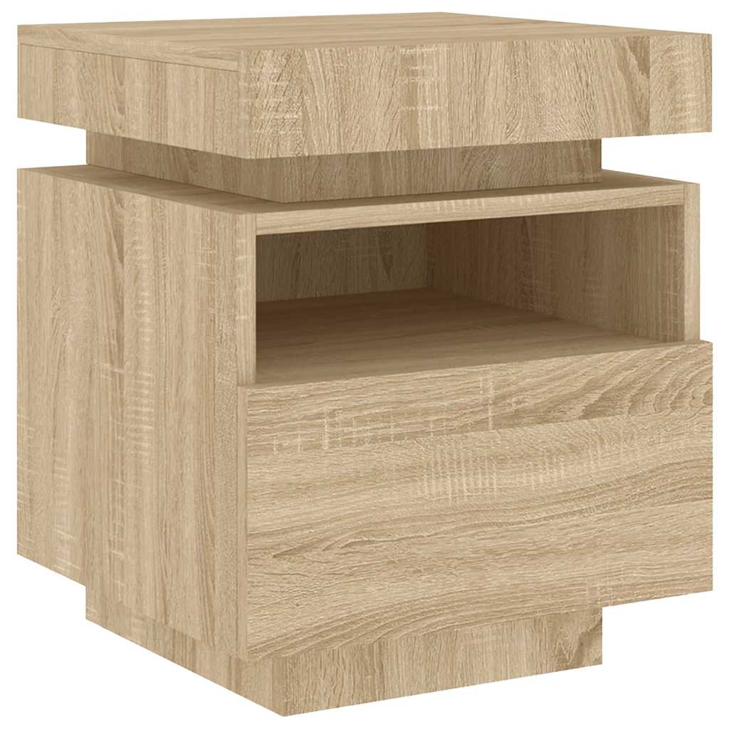 Κομοδίνο με Φώτα LED Sonoma Δρυς 40 x 39 x 48,5 εκ. - Pakobazaar